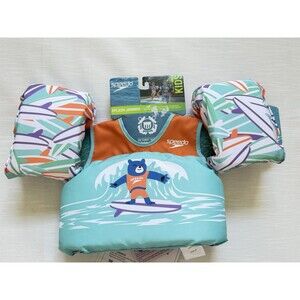 Speedo Kids Splash Jammer Life Jacket Vest Surfing Bear Print Sz 33-55lbs New